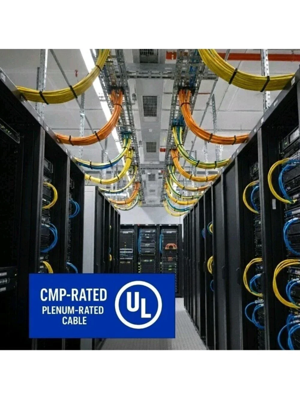 CAT 6A Plenum CMP Ethernet Cable 500FT Shielded FTP [UL Listed], Blue23AWG...